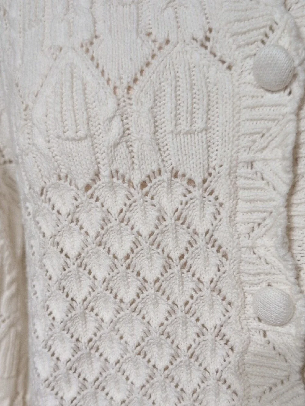 Sincerly Jules Cream Knit Button-Front Cardigan - Picture 6 of 10
